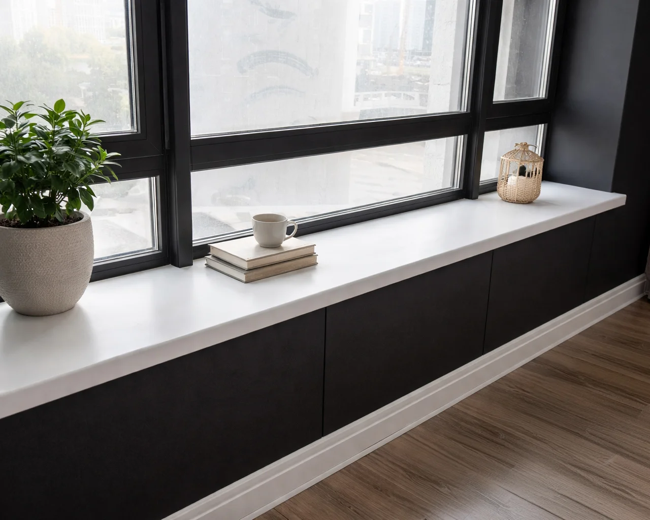 Підвіконня Plastolit Classic Білий матовий в інтер'єрі квартири